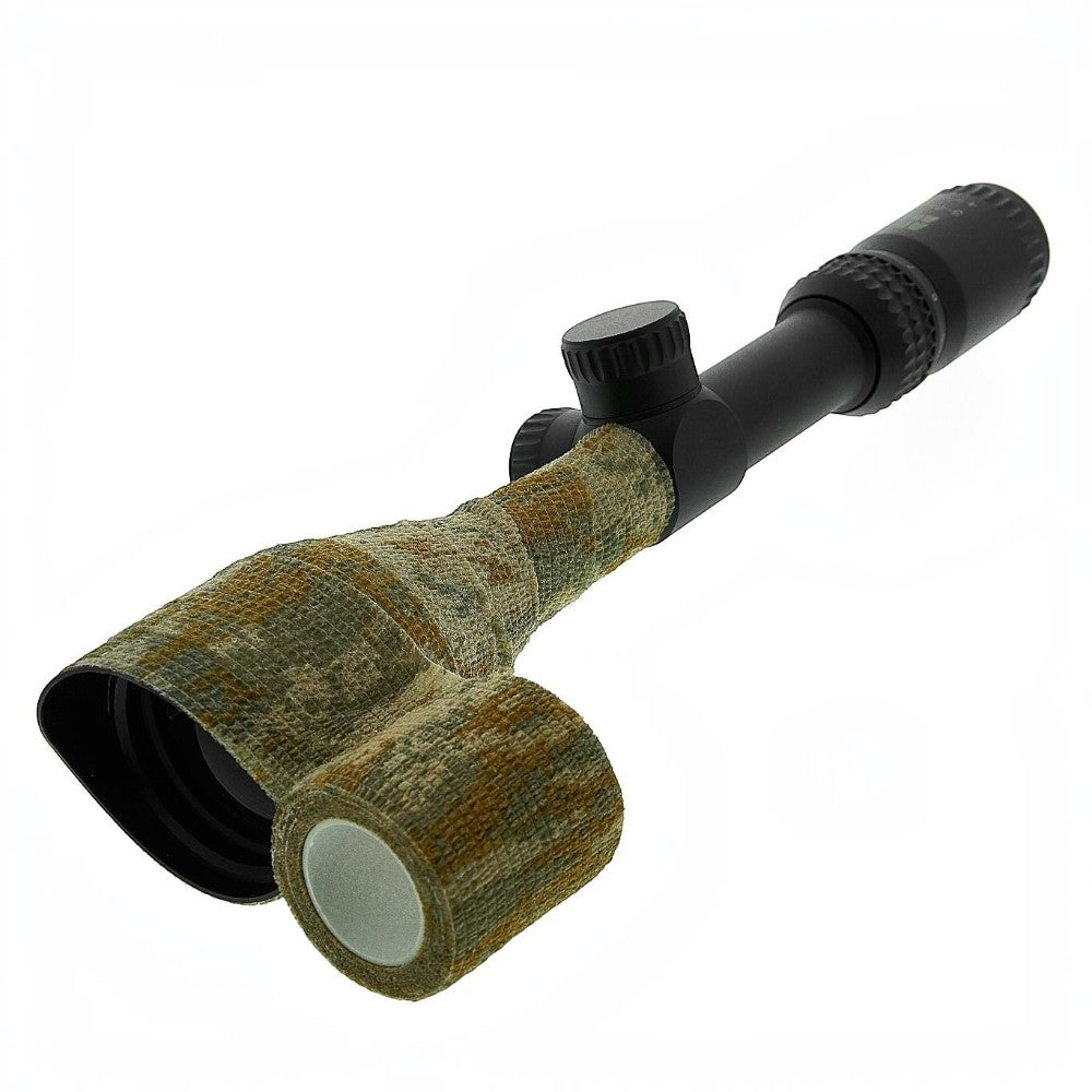 id-paintball selbstklebendes Tarnband in Camouflage-Optik um ein Zielfernrohr gewickelt für Outdoor-Ausrüstung