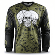 id-paintball The Skulls Paintball Trikot in Oliv mit Totenkopf-Print, Schulterpolstern und atmungsaktivem Material
