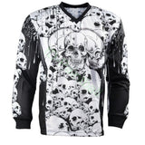 id-paintball Jersey The Skulls in Weiß mit Totenkopf-Design, Polsterungen und atmungsaktivem Material für Paintball