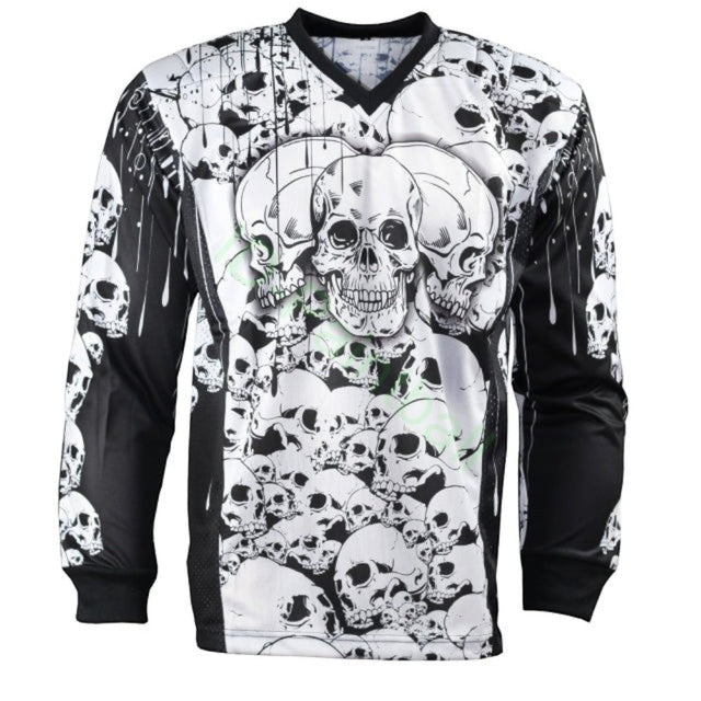 id-paintball Jersey The Skulls in Weiß mit Totenkopf-Design, Polsterungen und atmungsaktivem Material für Paintball