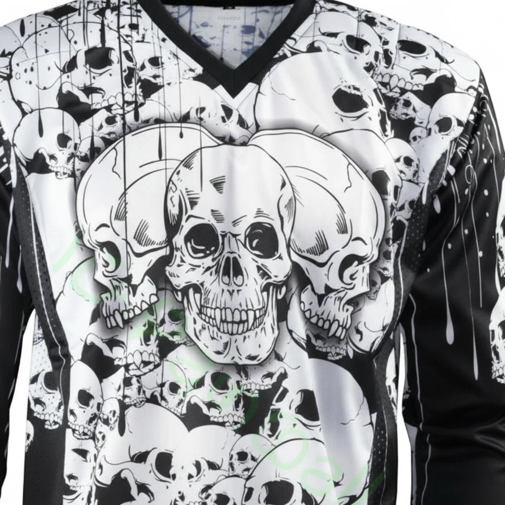 id-paintball The Skulls Paintball Trikot in Weiss mit markantem Totenkopf-Design und schützenden Polsterungen