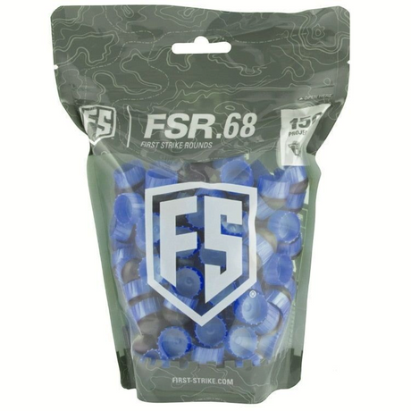 id-paintball Tiberius First Strike Paintballs in blauer Farbe mit aerodynamischem Design in der 150er Packung