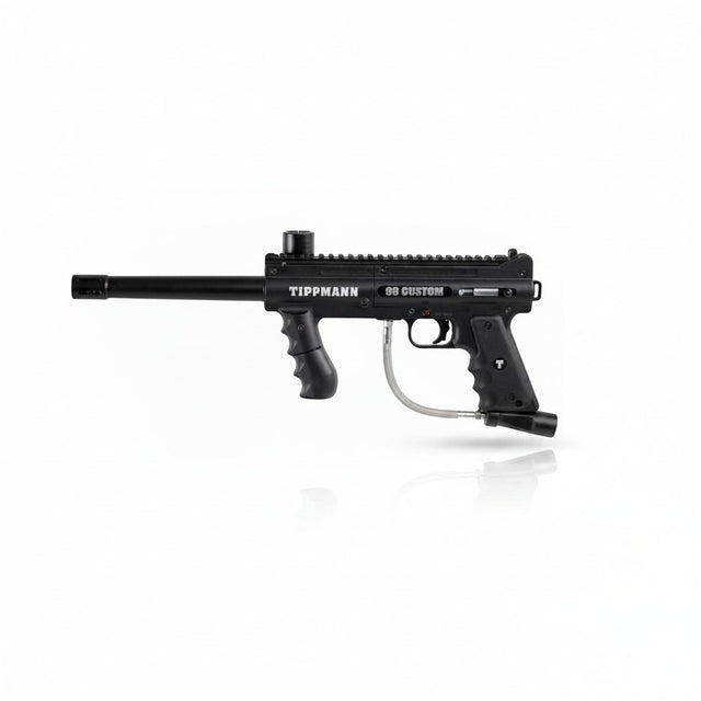 id-paintball Tippmann 98 Custom PS ACT Paintball-Markierer in Schwarz mit ergonomischem Griff und 8,5-Zoll-Lauf