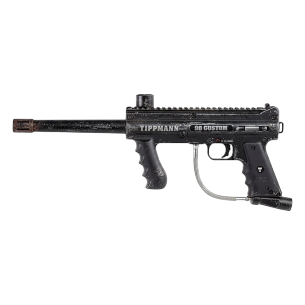 id-paintball Tippmann 98 Custom Paintball-Markierer in Schwarz, generalüberholtes Modell mit 8,5 Zoll Wechsellauf