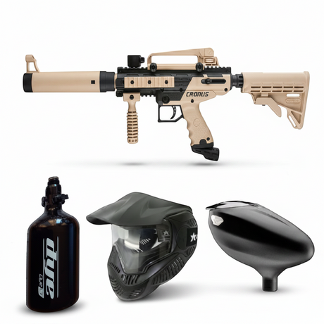 id-paintball Tippmann Cronus Tactical Tan Set mit Paintball Markierer, Dye SE Maske, Hopper und HP System