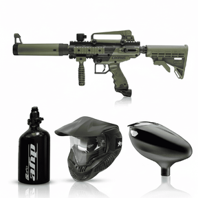 id-paintball Tippmann Cronus Tactical Paintball Set in Oliv mit Dye Maske, HP-System und Schüttelhopper
