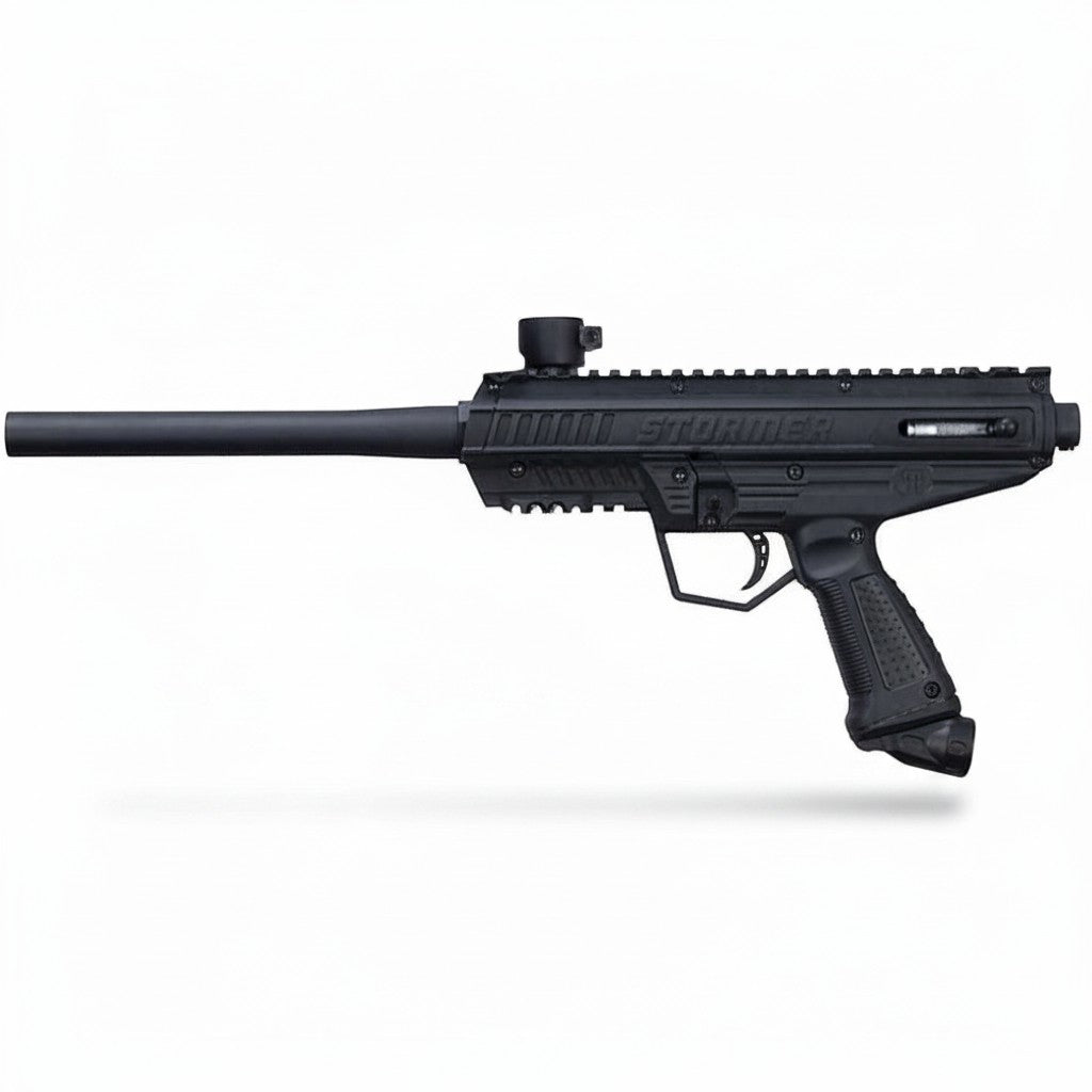 id-paintball Tippmann Stormer Basic Paintball Markierer in Schwarz mit Picatinny-Schienen und robustem Kunststoffbody