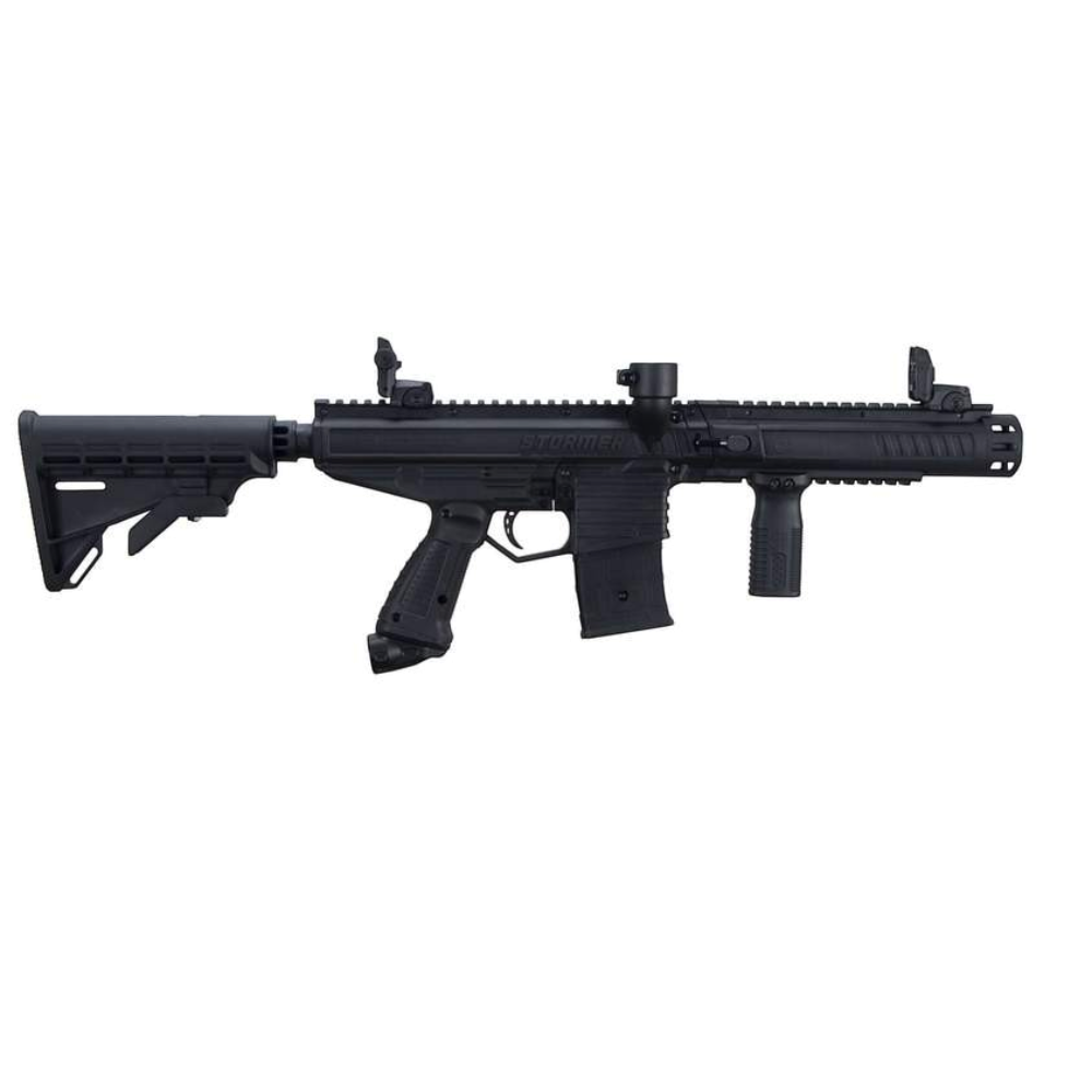 id-paintball Tippmann Stormer Elite Paintball Markierer in Schwarz mit verstellbarer Schulterstütze und Magazin