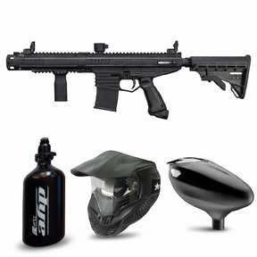id-paintball Tippmann Stormer Elite Paintball Set mit Markierer, Dye SE Maske, HP System und Hopper in Schwarz