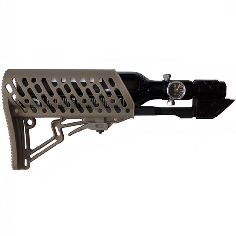 id-paintball Tippmann TMC Air-Thru Schulterstütze in Tan mit integrierter Luftführung für MagFed Markierer