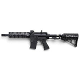 id-paintball Tippmann TMC ELITE Paintball-Markierer in Schwarz mit M-LOK Handguard und Air Thru Stock in Seitenansicht