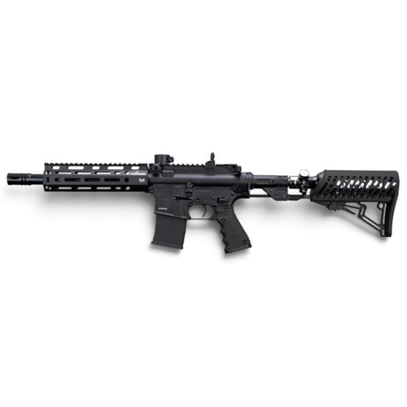 id-paintball Tippmann TMC ELITE Paintball-Markierer in Schwarz mit M-LOK Handguard und Air Thru Stock in Seitenansicht
