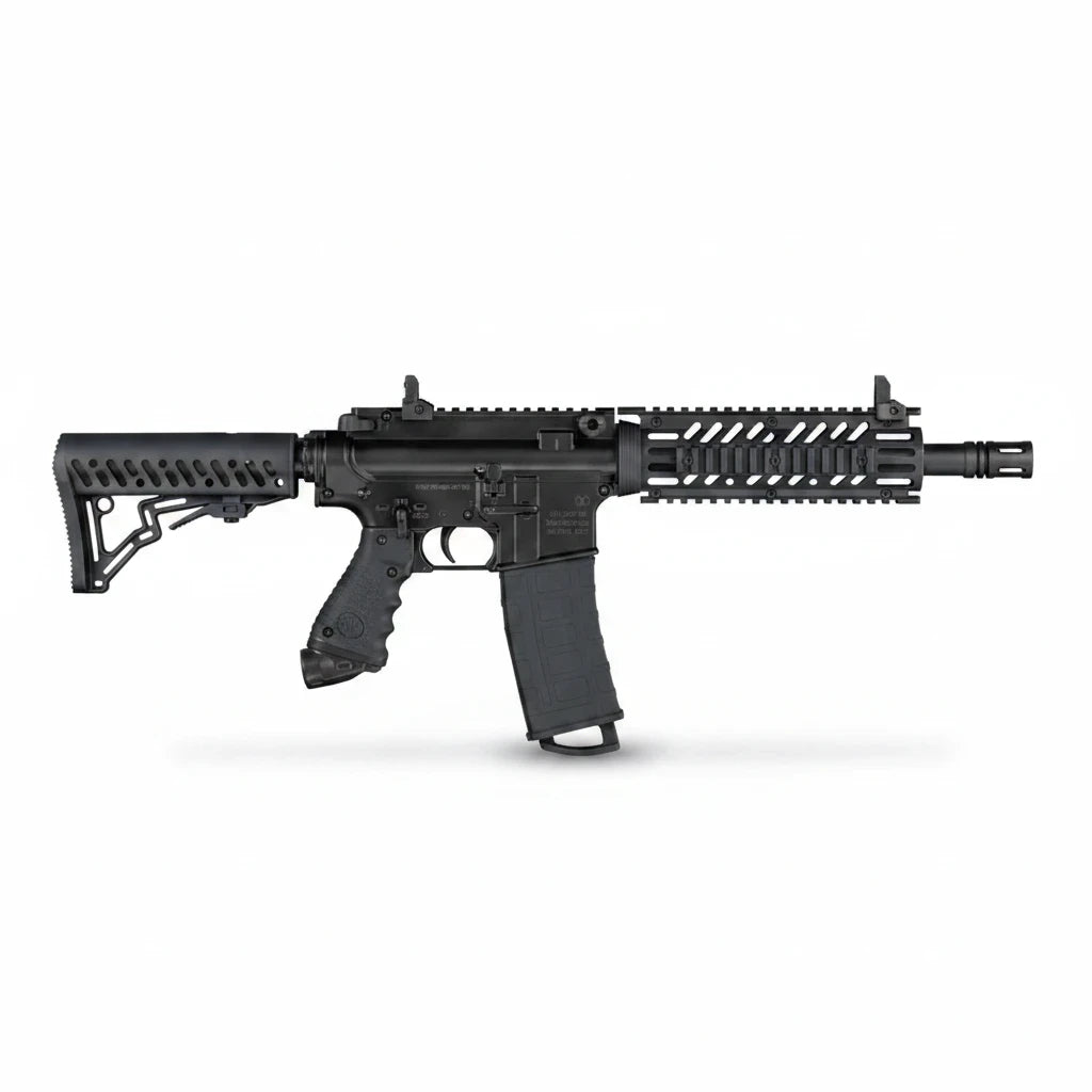 id-paintball Tippmann TMC Magfed Markierer in Schwarz mit taktischem AR15-Design und Magazin