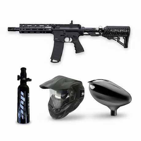 id-paintball Tippmann TMC Elite Paintball Set mit Markierer, HP-System, Dye SE Maske und Hopper in Schwarz