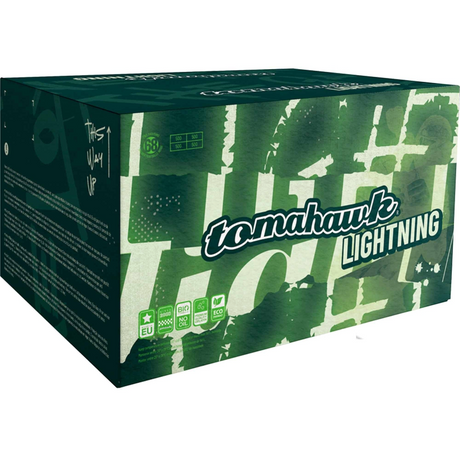 id-paintball Tomahawk Lightning Paintballs Kaliber .68 in grüner Verpackung für Nachtspiele