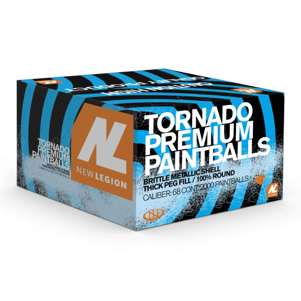 id-paintball New Legion Tornado Paintballs im Karton, 2000 Stück Kaliber .68 mit metallischer Schale