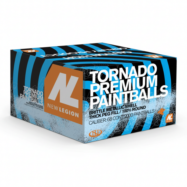 id-paintball New Legion Tornado Paintballs im Karton, 2000 Stück Kaliber .68 mit metallischer Schale