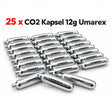id-paintball 25er Set Umarex 12g CO2-Kapseln in silberner Metalloptik für Sportwaffen und Airsoft