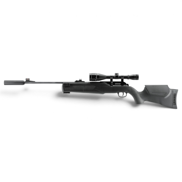 id-paintball Umarex 850 M2 CO2-Luftgewehr mit Zielfernrohr, Schalldämpfer und schwarzem Fiber-Kunststoffschaft