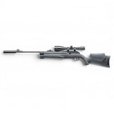id-paintball Umarex 850 M2 CO2-Luftgewehr mit Zielfernrohr, Schalldämpfer und schwarzem Fiber-Kunststoffschaft