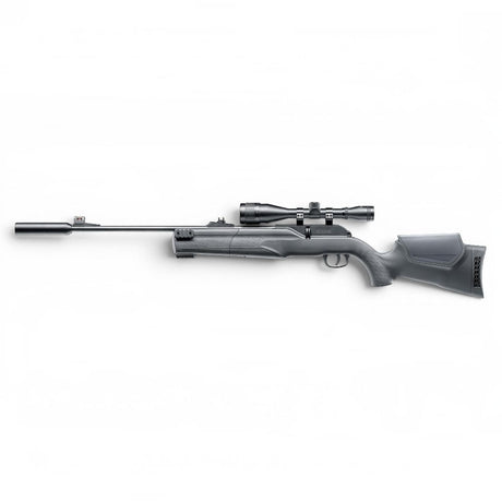 id-paintball Umarex 850 M2 CO2-Luftgewehr mit Zielfernrohr, Schalldämpfer und schwarzem Fiber-Kunststoffschaft
