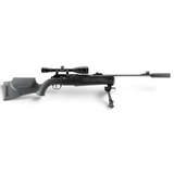 id-paintball Umarex 850 M2 XT CO2-Luftgewehr mit Zielfernrohr, Schalldämpfer und Zweibein in schwarzem Polymerschaft