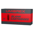 id-paintball Umarex 9mm P.A.K. Platzpatronen in einer 50er Packung mit rotem und schwarzem Design