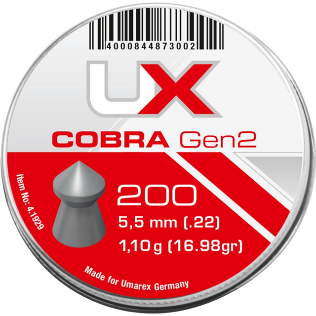 id-paintball Umarex Cobra Gen2 Spitzkopf Diabolos 5,5mm in einer Metalldose mit 200 Schuss für Luftdruckwaffen