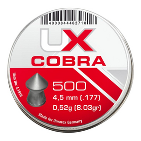 id-paintball Umarex Cobra Spitzkopf Diabolos 4,5 mm Munition in einer Dose mit 500 Stück für Luftgewehre