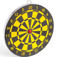 id-paintball Umarex Dartscheibe mit 20 cm Durchmesser, gelb-schwarzem Design und englischer Ringeinteilung