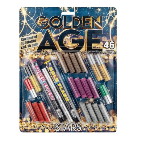 id-paintball Umarex Golden Age 46-teiliges Signaleffekte-Set mit 15 mm Leuchtsternen und pyrotechnischen Effekten
