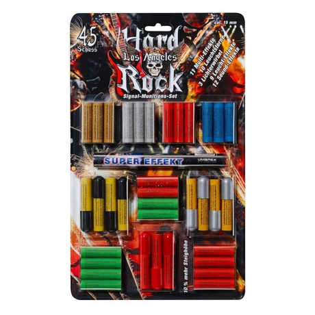 id-paintball Umarex Hard Rock Los Angeles 45-teiliges Signalmunition-Set mit bunten 15mm Pyro-Effektpatronen