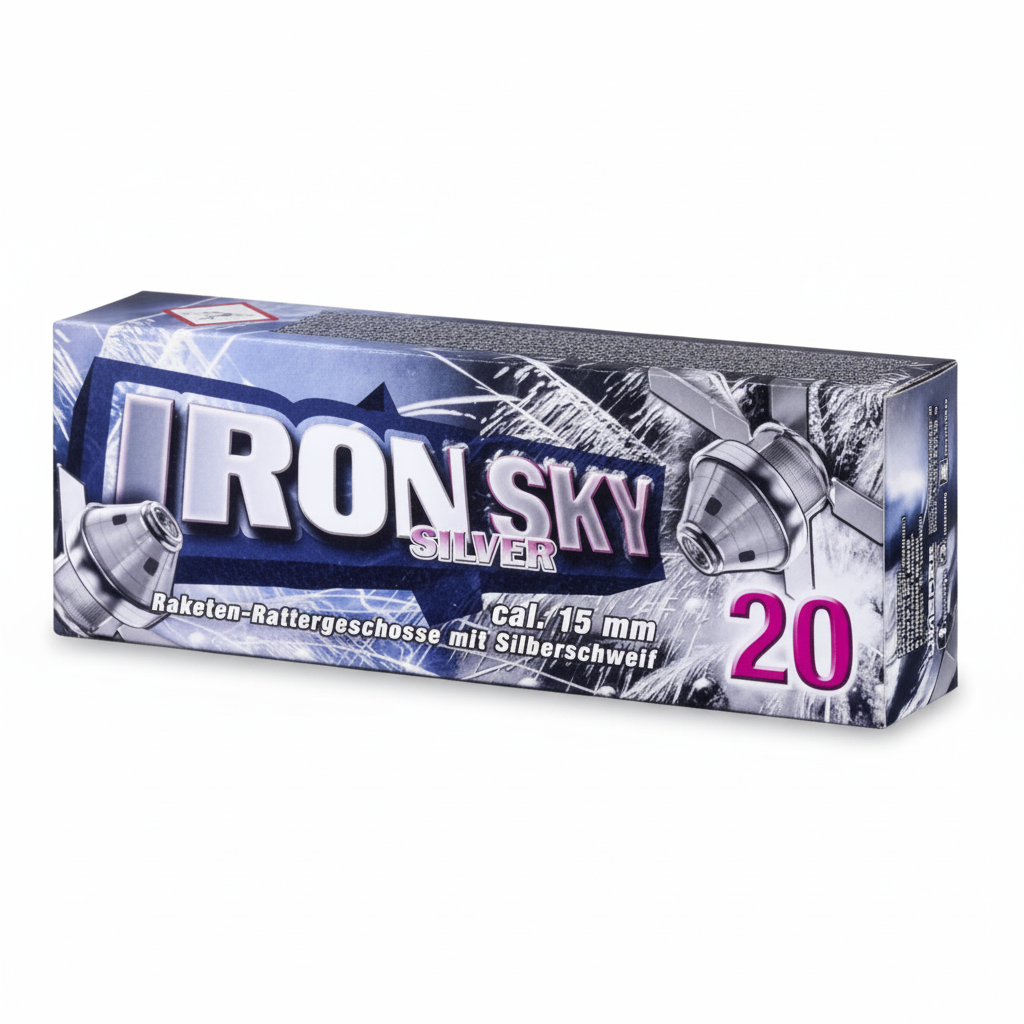 id-paintball Umarex Iron Sky Silver 15mm Raketenpfeifgeschosse in einer 20er Packung mit silbernem Schweif-Effekt