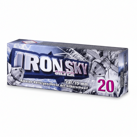 id-paintball Umarex Iron Sky Silver 15mm Raketenpfeifgeschosse in einer 20er Packung mit silbernem Schweif-Effekt