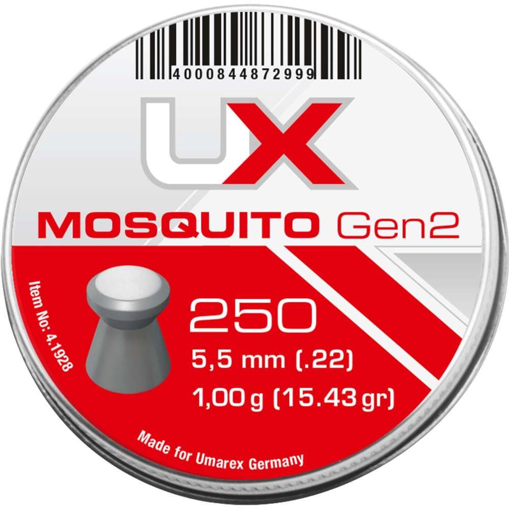 id-paintball Umarex Mosquito Gen2 Flachkopf Diabolos 5,5mm in einer Dose mit 250 Stück für Luftdruckwaffen