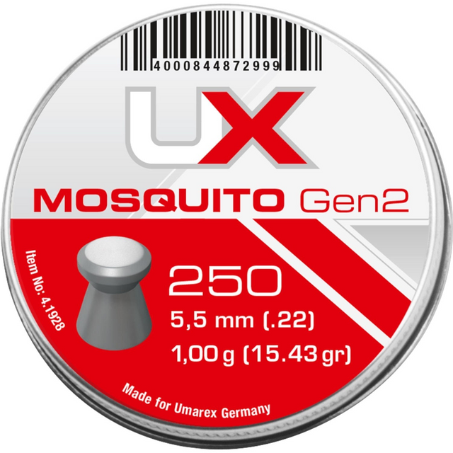 id-paintball Umarex Mosquito Gen2 Flachkopf Diabolos 5,5mm in einer Dose mit 250 Stück für Luftdruckwaffen