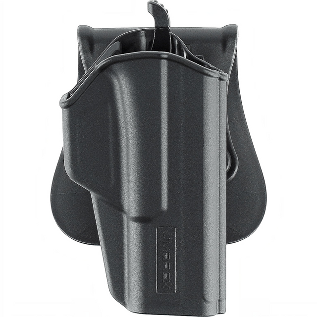 id-paintball Umarex Polymer Paddle Holster Mod. 2 in Schwarz für Glock 17 und 19 mit Daumen-Entriegelungshebel