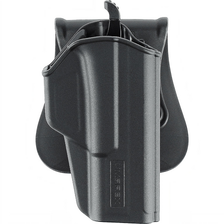 id-paintball Umarex Polymer Paddle Holster Mod. 2 in Schwarz für Glock 17 und 19 mit Daumen-Entriegelungshebel