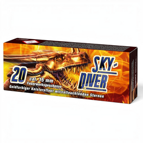 id-paintball Umarex Sky Diver Signalsterne 15mm mit 20 Feuerwerksgeschossen und goldenem Knistereffekt