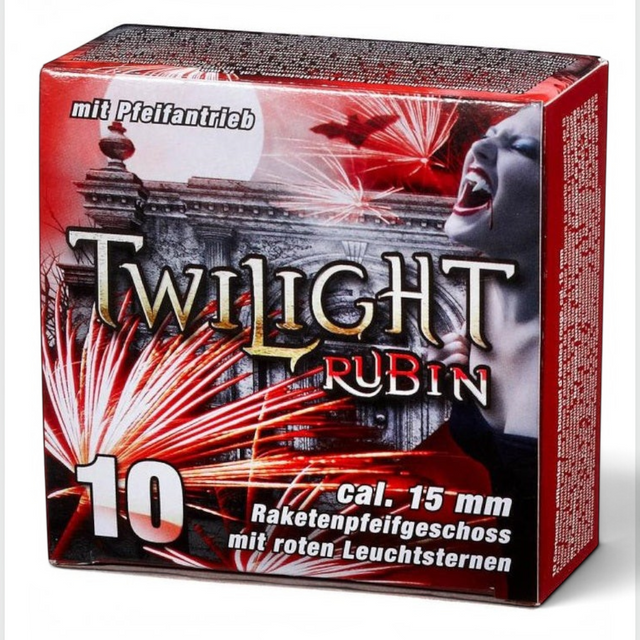 id-paintball Umarex Twilight Rubin 15mm Pyrotechnik-Packung mit rotem Leuchtstern-Effekt und Pfeifantrieb