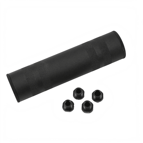 id-paintball shoXx Universal Schalldämpfer in brüniertem Schwarz mit vier Adaptern für Schreckschusswaffen