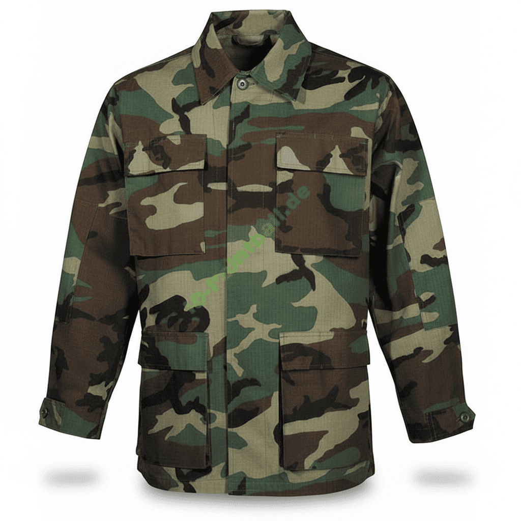 id-paintball US Uniform Feldjacke aus strapazierfähigem Woodland Ripstop-Baumwollstoff mit Brusttaschen