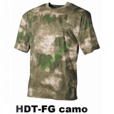id-paintball US T-Shirt in HDT-FG Camo aus 100% Baumwolle mit verstärktem Rundhalsausschnitt für Outdoor-Einsätze