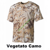 id-paintball US T-Shirt in Vegetato Camo aus 100% Baumwolle mit Rundhalsausschnitt für Outdoor und Airsoft