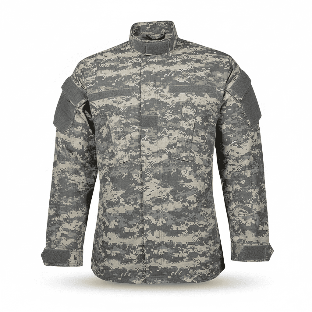 id-paintball US Uniform Feldjacke in ACU Camo aus strapazierfähigem Ripstop-Baumwollgewebe mit Stehkragen