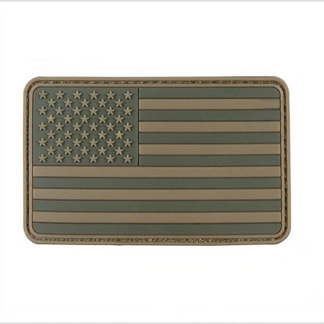 id-paintball USA 3D Rubber-Patch in oliv und beige mit Klettverschluss für taktische Ausrüstung
