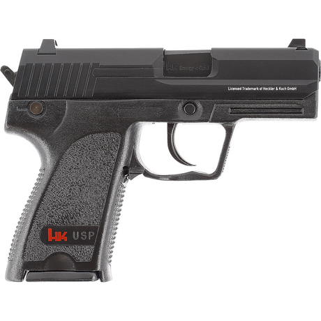 id-paintball Heckler & Koch USP Compact Airsoft Pistole in Schwarz mit Federdruck-System und Metalllauf