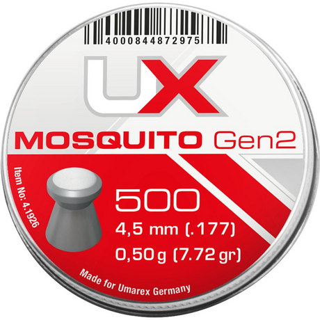 id-paintball UX Mosquito Gen2 Diabolos Dose mit 500 Flachkopf-Geschossen im Kaliber 4,5 mm für Luftgewehre