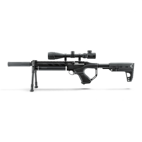 id-paintball UX Notos PCP Luftgewehr in Schwarz mit 3-9x40 Zielfernrohr und klappbarem Zweibein