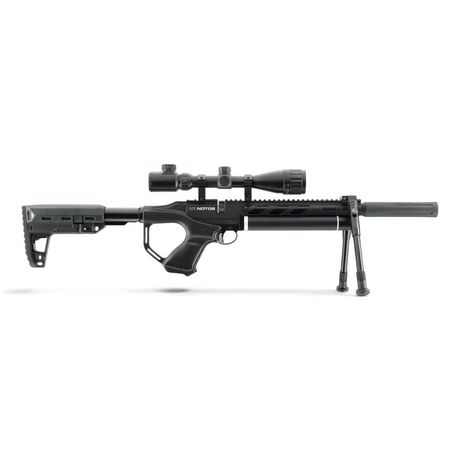 id-paintball UX Notos PCP Carbine Luftgewehr mit Zielfernrohr und Zweibein in schwarzem Design
